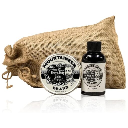 Mountaineer Brand Heavy Duty Beard Balm 2oz ( Original Scent ) and Beard Oil 2oz ( WV Timber ) The Ultimate Beard Conditioning Combo Pack