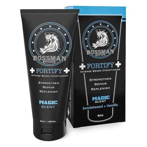 Bossman Fortify Intense Beard Conditioner - Shower Beard Wash, Moisturizer and Beard Softener for Men - Beard Growth Products - Made in USA ( Magic Scent )