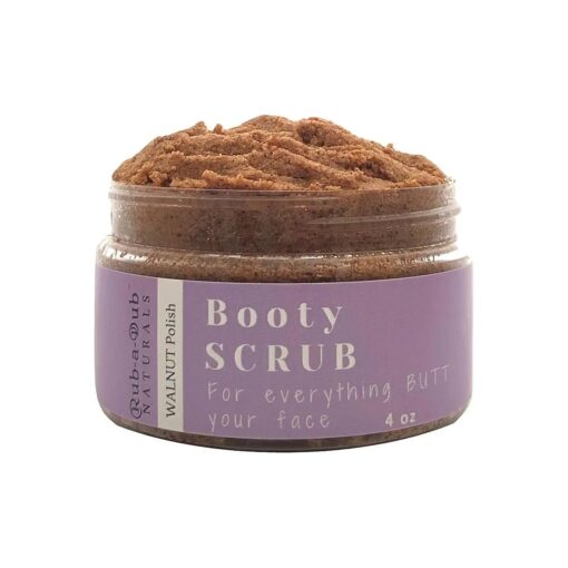 Premium Walnut Body, Back and Booty Scrub, Exfoliating Butt Scrub for Acne, Cellulite, Stretch Marks, ingrown Hair, Keratosis Pilaris, Made in USA, 4 Ounce ( Pack of 1 )