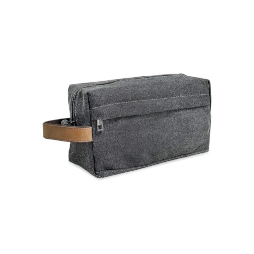 Canvas Travel Toiletry Bag, Dopp Kits with Genuine Leather Handle