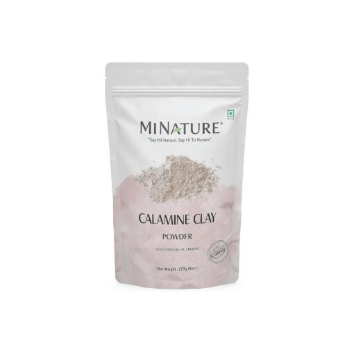 Calamine Clay by mi nature | For Younger looking skin, Detoxifying Skin | 227g ( 8 oz ) ( 0.5 lb ) | Facial Cleansing mask | Use to make Masks, Creams, Scrubs, Bath Bombs, Body Wash and Soaps