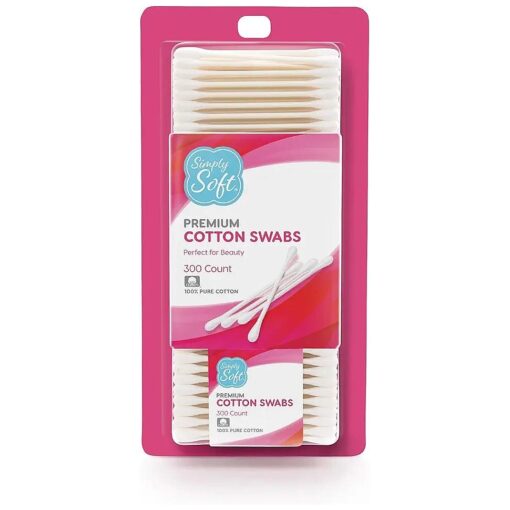 Medline Simply Soft Cotton Tip Applicators, Cotton Swabs with Double Round Tips, 300 Count