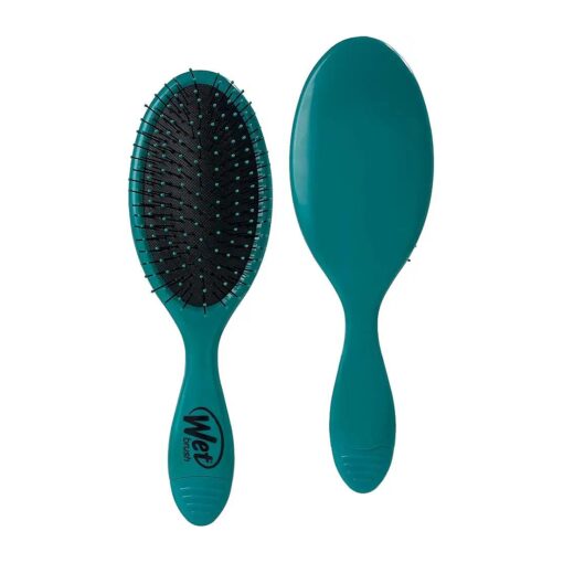 Wet Brush Detangler Hair Brush & Built-In Cleaner Combo, Teal - Detangling Brush with Intelliflex Bristles for Knots, and Tangles - Anti-Static Snag-Free Hair Brush for Split-Ends & Hair Breakage