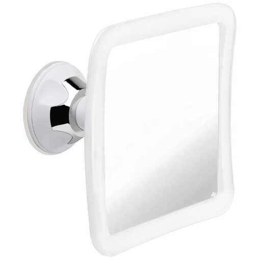 MIRRORVANA Fogless Shower Mirror for Shaving with Improved Suction and 360deg Swivel - Unbreakable Fog Free Mirror for Men and Women - 6.3" x 6.3" ( Pure White )