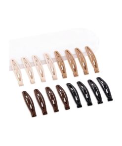 Snap Hair Clips Metal Hair Barrettes for Women and Girls Non Slip Barrettes for Thick and Thin Fine Hair, Brown,2.36 x 0.43 Inches,16 PCS