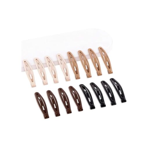 Snap Hair Clips Metal Hair Barrettes for Women and Girls Non Slip Barrettes for Thick and Thin Fine Hair, Brown,2.36 x 0.43 Inches,16 PCS