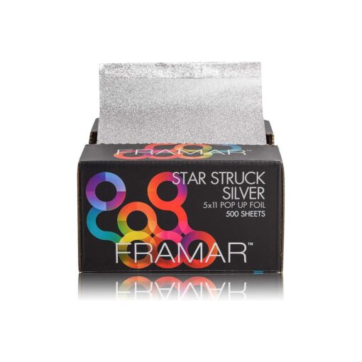 Framar Star Struck Silver Pop Up Hair Foil, Aluminum Foil Sheet, Hair Foils For Highlighting - 500 Foil Sheets