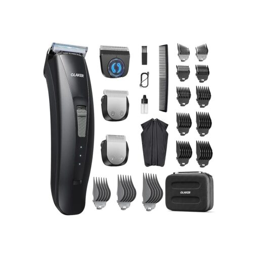 GLAKER Hair Clippers for Men - Cordless 3 in 1 Versatile Hair Trimmer with Extra Long Guards, Detachable Blade & Storage Bag, Complete Mens Grooming Kits, Ideal Gifts for Men