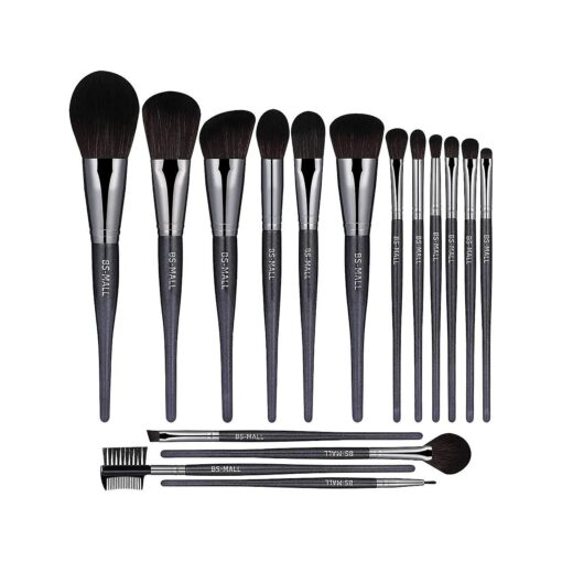 BS-MALL ( TM ) Makeup Brushes Premium Makeup Brush Set Synthetic Kabuki Cosmetics Foundation Blending Blush Eyeliner Face Powder Brush Makeup Brush Kit ( 16PCS, Black )