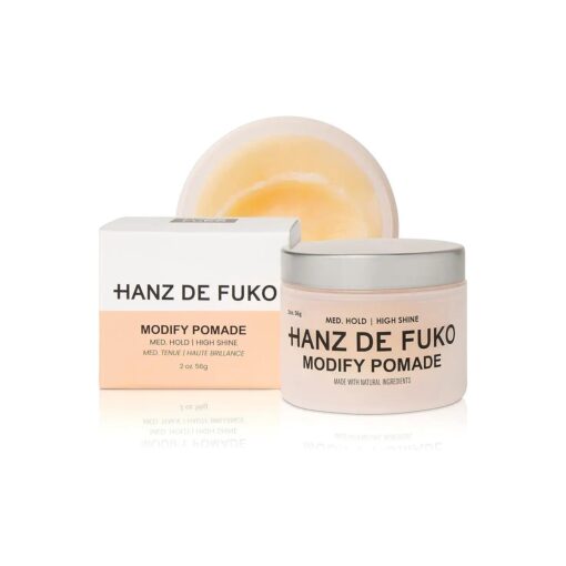 Hanz de Fuko Modify - Premium Mens Hair Styling Pomade with Medium Hold & High Shine Finish, 2oz