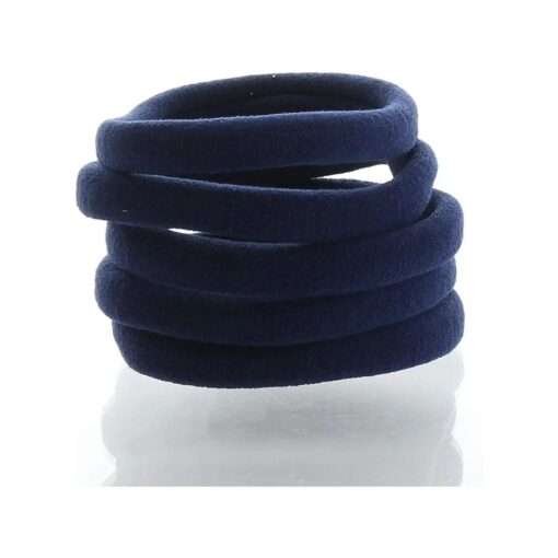 Large Thick Premium Elastic Ponytail Holder Seamless Hair Bands Navy Blue 100pcs