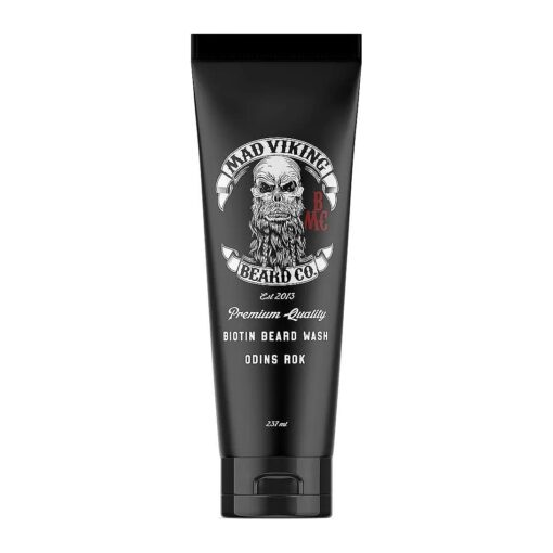 Mad Viking Beard Co. 8 Ounce Premium Odin 's Rok Beard Wash with Provitamin B5, Deep Cleansing and Conditioning, All Natural, Improves Elasticity and Softness, Hydrates The Skin, Made in the USA