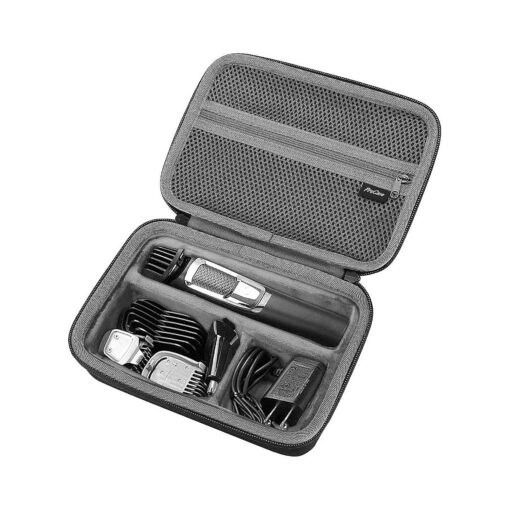 ProCase Hard Travel Case for Multigroom Series 3000 5000 7000 MG3750 MG5750/49 MG7750/49 Men 's Electric Trimmer Shaver and Attachments Father 's Day Gift -Black