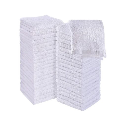 SIMPLI-MAGIC Cotton Set, Towels, 12x12 White, 24 Pack