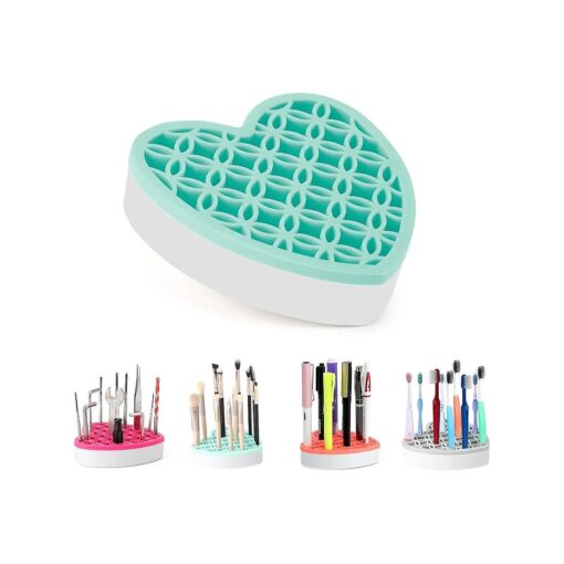 Silicone Makeup Brush Holder, Cosmetic Organizer, Pen Holder for Desk, Pencil Case, Sewing Tool, Beauty Tool, Brushes, Scissors, Toothbrush Holders ( Blue )