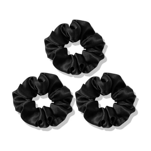 OLESILK 100 % Mulberry Silk-Scrunchies for Hair Sleep, Women Grils Silk Hair Ties for Frizz & Breakage Curly Hair, No Damage, Elastics Ponytail Holder, 3 Pack