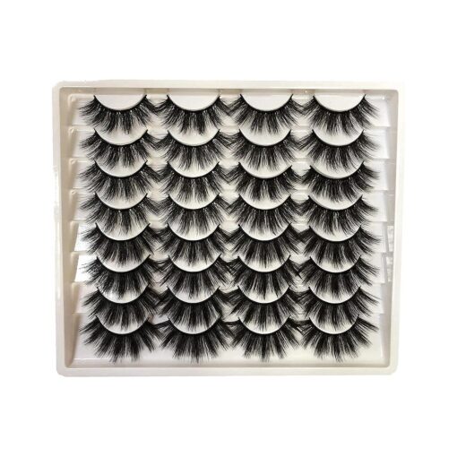 Gmagictobo False Eyelashes 20MM Thick Mink Lashes Pack 16 Pairs Fluffy Dramatic Fake Eyelashes 2 Styles 5D Long Soft Handmade Eye Lashes Multipack