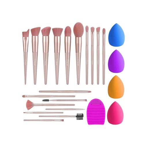 Makeup Brushes Premium Synthetic Foundation - 18 Pcs Eye Makeup Brushes Set Professional, Makeup Brushes & Tools - Pink