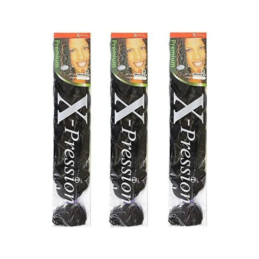 X-pression Premium Original Ultra Braid, - Color 1B ( Pack of 3 )