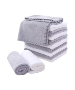 MOONQUEEN Microfiber Facial Cloths Fast Drying Washcloth 12 pack - Premium Soft Makeup Remover Cloths - Highly Absorbent