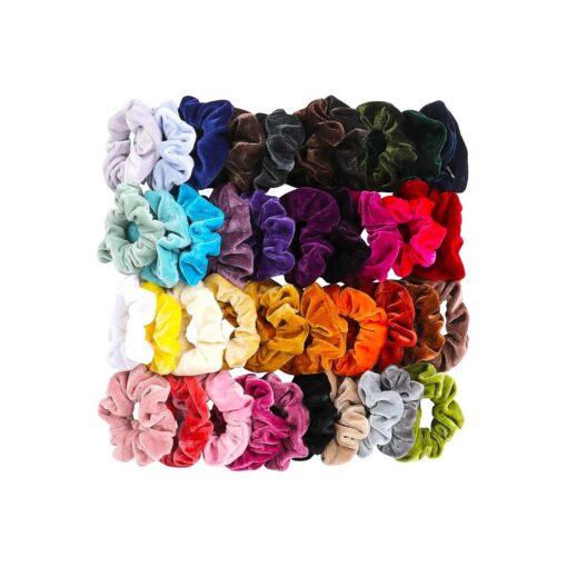 40 Pcs Hair Scrunchies Velvet Elastic Hair Bands Scrunchy Hair Ties Ropes Scrunchie for Women or Girls Hair Accessories - 40 Assorted Colors