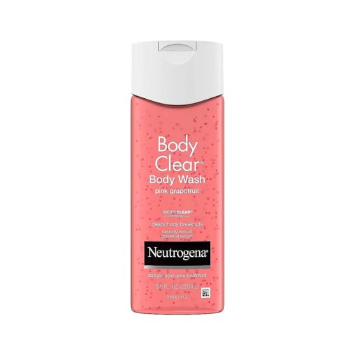 Neutrogena Body Clear Acne Treatment Body Wash with 2 % Salicylic Acid Acne Medicine to Prevent Body Breakouts, Pink Grapefruit Shower Gel for Back, Chest & Shoulders, Vitamin C, 8.5 fl, oz