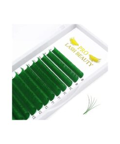 Colored Eyelash Extensions Green Volume Lash Extensions Easy Fan Lashes D-0.07-20-25 Color Lashes Easy Fan Volume Lashes ( Green-D-0.07,20-25 mix )