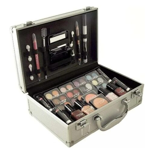 Cameo Carry All Trunk Train Case with Makeup and Reusable Aluminum Case