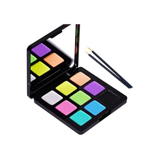 Bowitzki 9 Colors Water Activated Eyeliner Hydra Liner Graphic Cake Aqua Eye Liner Retro Makeup Pastel UV Glow Color Neon Face Body Paint