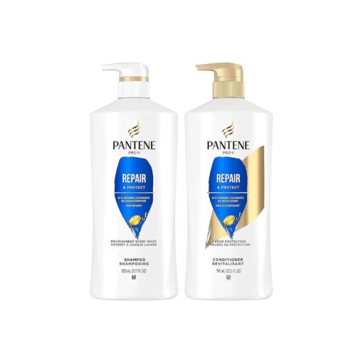 Pantene Shampoo, Conditioner and Hair Treatment Set, Repair & Protect for Damaged Hair, Safe for Color-Treated Hair