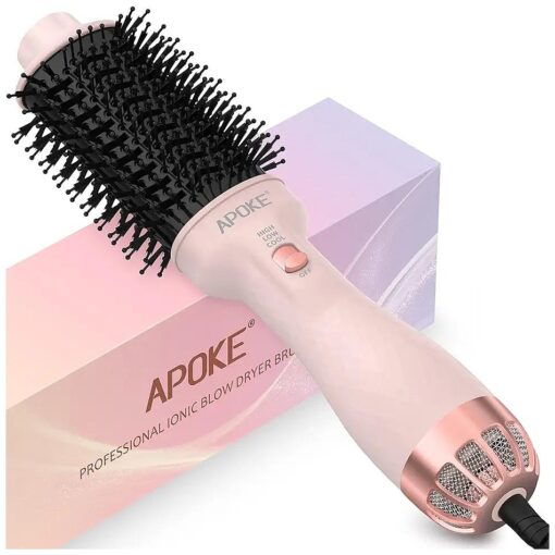 One Step Hair Dryer Brush and Styler Volumizer, Multifunctional 4 in 1 Ceramic Tourmaline Negative Ion Hot Air Styling Brush, Professional Salon Blow Dryer Brush for Drying Curling