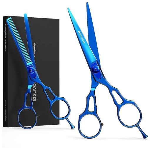 5.5" Hair Cutting Scissors Professional with Thinning Shears for Hair Cutting | 2 Pcs Hair Cutting Shears | RightHand Professional Hair Scissors | Barber Shears Set | Hair Shears Professional .