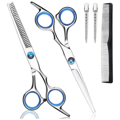 Hair Cutting Scissors Set, Professional Stainless Cutting Hair Scissors, Barber Hair Cutting Scissors Thinning Shears Sharp Blades Hairdresser Haircut for Women/Men/kids