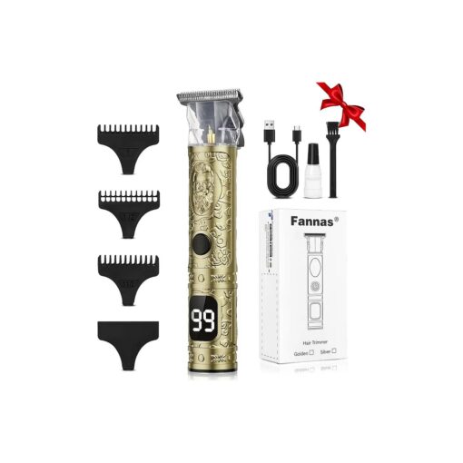 Hair Clippers for Men, Professional Hair Trimmer Barber Cordless Zero Gapped Hair Clippers with LCD Display, Mens Gifts Beard Trimmer T Liners Shavers Edgers Clipper for Hair Cutting - Gold