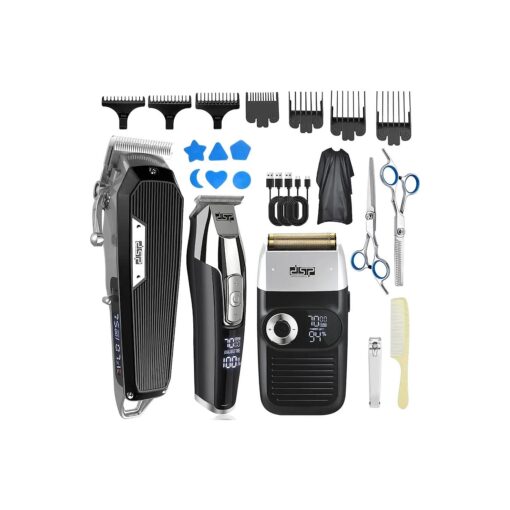 DSP ( r ) Hair Clipper, Trimmer, Beard Shaver Kit for Men Professional Barber Set for Hair and Beard Cutting Zero Gap Beard Trimmer, Rechargeable Bald Clippers with LED Display ( Black )