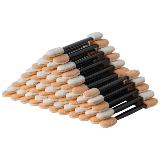 Cuttte Eyeshadow Applicators Makeup Brushes - 60PCS Disposable Eyeshadow Brush, Dual Sides Eye Shadow Applicator Sticks, 2.44 Inch Eye Makeup Applicators, Black