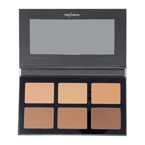 Profusion Cosmetics Pro Contour Palette - Portable, Thin and Lightweight Professional 3 Bronze & 3 Matte Highlight Colors With Full Length Mirror