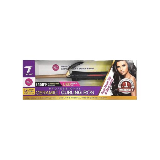 Tyche Professional Ceramic Curling Iron 3/8 inch