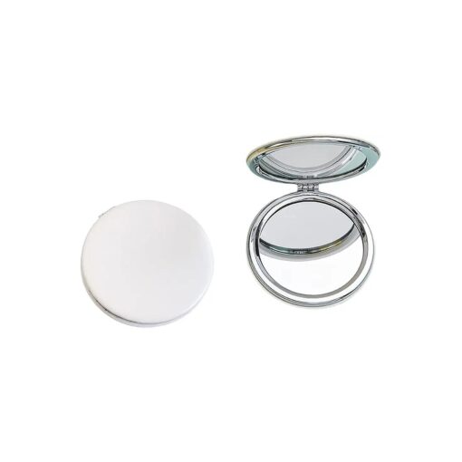 Makeup Mirror, Round Folding Mirror 8 CM, Professional Double-Sided Make Up Mirror ( One Side Enlarged, The Other Side Normal ) PU Surface Mirror Pocket Mirror Handbag Mirror Compact Mirror