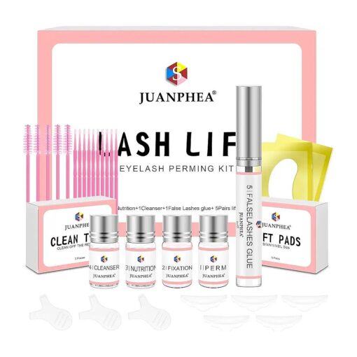 Lash Lift kit Eyelash Perm Kit, Professional Eyelash perming kit, Suitable for Salon at Home, Including Eye Shields, Pads and Accessories ( Glue Upgraded Version )