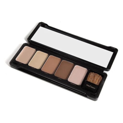 Profusion Cosmetics - Contour - Professional 5 Color Palette Highlight Bronzer Makeup Kit With Application Brush - Vanilla Biscuit Honey Walnut Highlighter