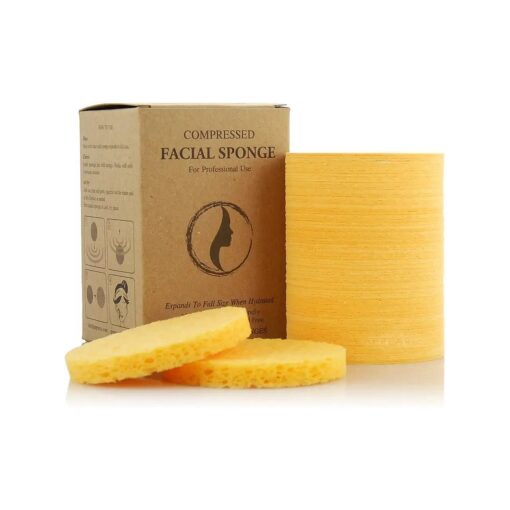 Facial Sponges - APPEARUS Compressed Natural Cellulose Face Sponge | Made in USA | Professional Spa Sponges for Face Cleansing, Massage, Pore Exfoliating, Mask, Makeup Removal ( Yellow )