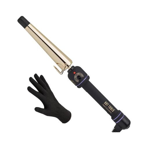 Hot Tools Professional 24K Gold Tapered Curling Iron for Long Lasting Results, Large 3/4 to 1 1/4 Inches