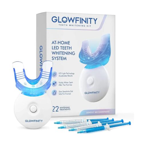 Teeth Whitening Kit - LED Light, 35 % Carbamide Peroxide, ( 3 ) 3ml Gel Syringes, ( 1 ) Remineralization Gel, and Tray