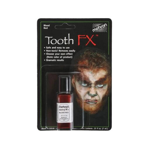 Mehron Makeup Tooth FX with Brush ( .25 ounce ) ( Blood Red )