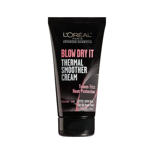 L'Oreal Paris Advanced Hairstyle Blow Dry It Thermal Smoother Cream, 5.1 Ounce