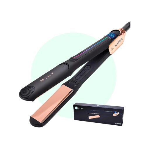 Professional Series MIRA Titanium Flat Iron Hair Straightener for Thick & Fine Hair | Powerful Single-Pass Straightening Iron | Straightener & Curling Iron in One | 1 1/4 Inch Wide Flat Iron by MINT