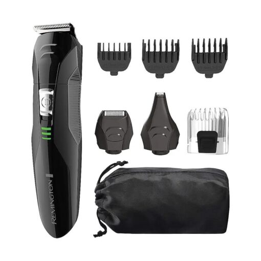 Remington All-in-One Grooming Kit, Lithium Powered, 8 Piece Set with Trimmer, Men 's Shaver, Clippers, Beard and Stubble Combs, Black