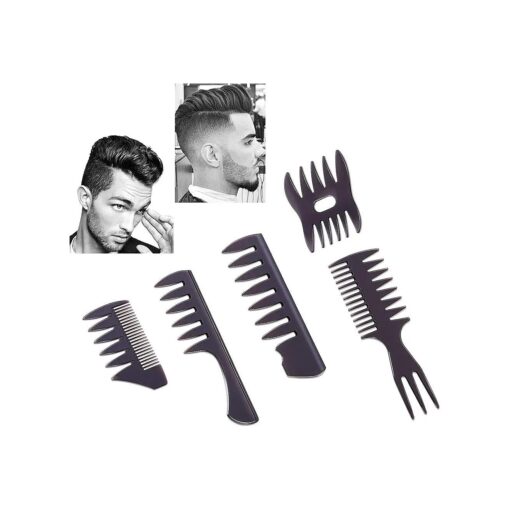 Styling Hair Comb Set Salon Barber Hairstylist Comb 5 Pack Professional Hair Brush Retro Hairdressing Hair Care Style Accessory Double-sided for Men Boy Gentleman