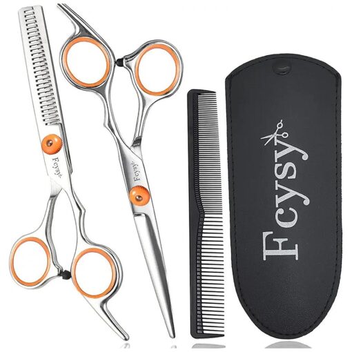 Hair Cutting Scissors Thinning Scissors Set, Fcysy Professional Hair Kit for Hair Stylist Texturizing Scissors Barber Shears for Men Women, Tijeras De Peluqueria Profesional Blend Sheers Barber Supply